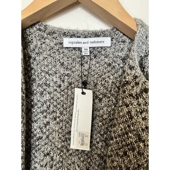 Cupcakes and Cashmere Animal Print Cardigan Size XS Gray NWT Anthropologie - Picture 7 of 9